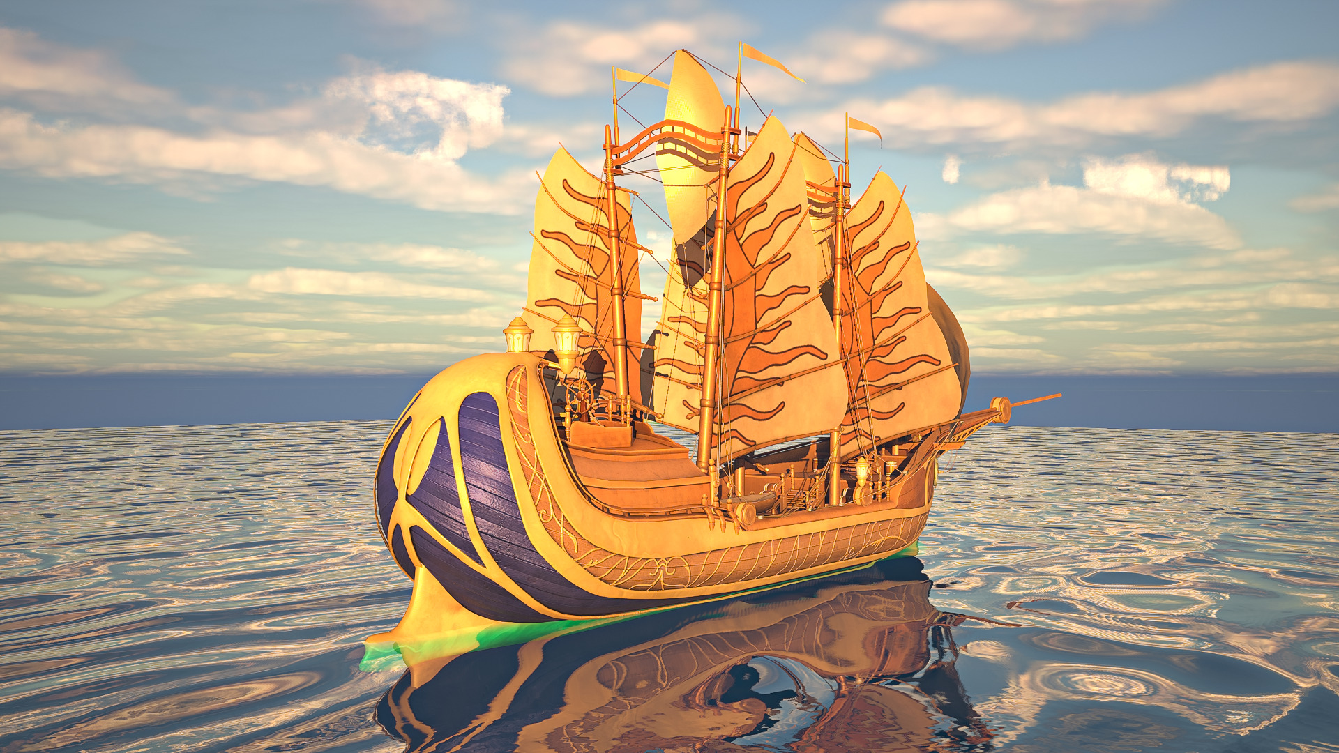 Ship of Numenor - The Rings Of Power Low-poly 3D model_1
