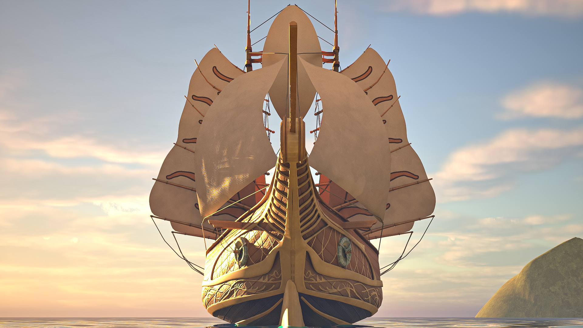 Ship of Numenor - The Rings Of Power Low-poly 3D model_2