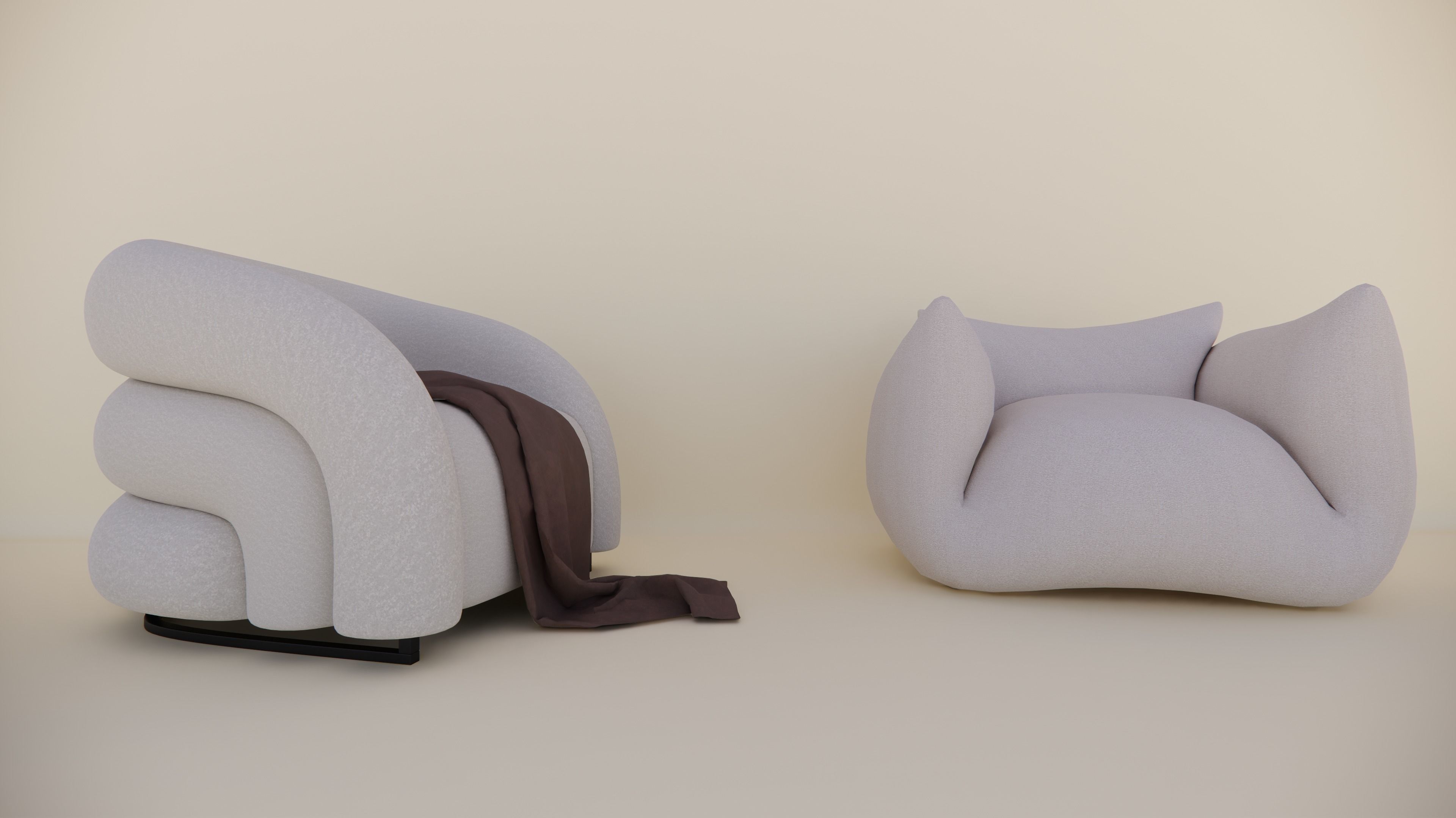 Stylish and Comfortable 3D Sofa Model 3D model_1