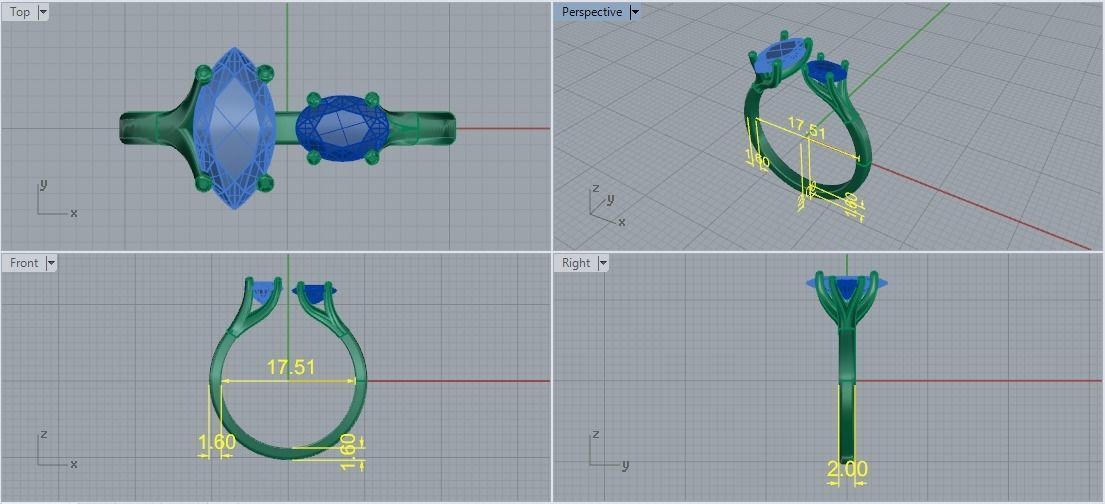 Ring marquise Model 5191 3D print model_6
