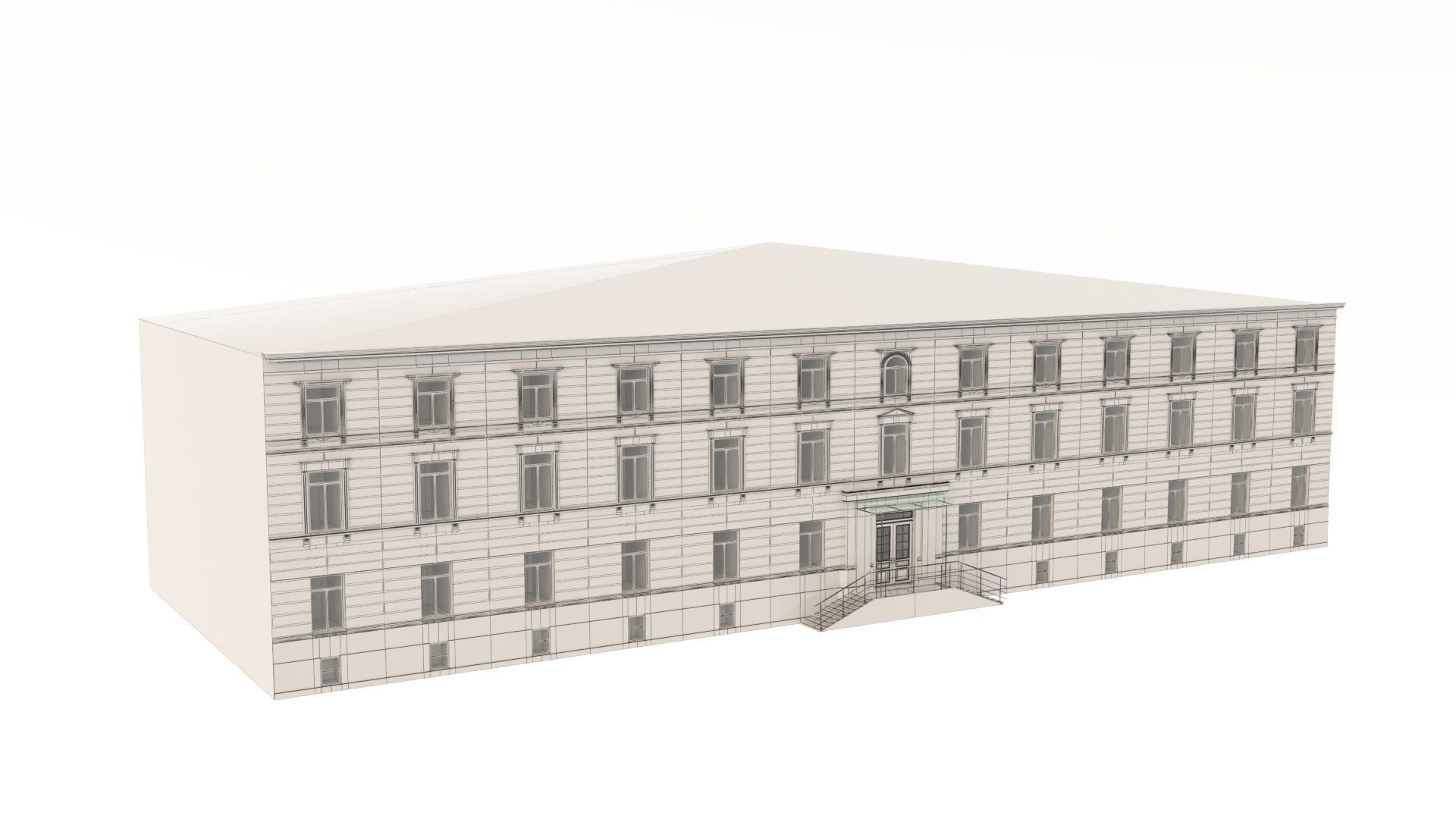 Classic residential building for the European Street 4 3D model_7