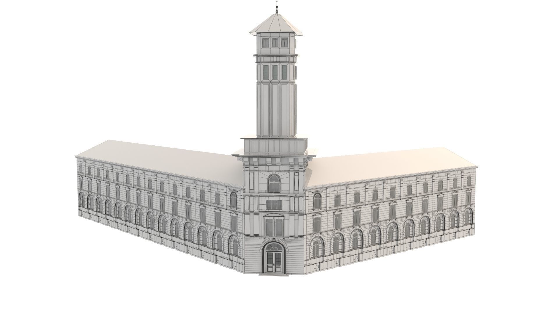 Classic residential building for the European Street 4 3D model_9