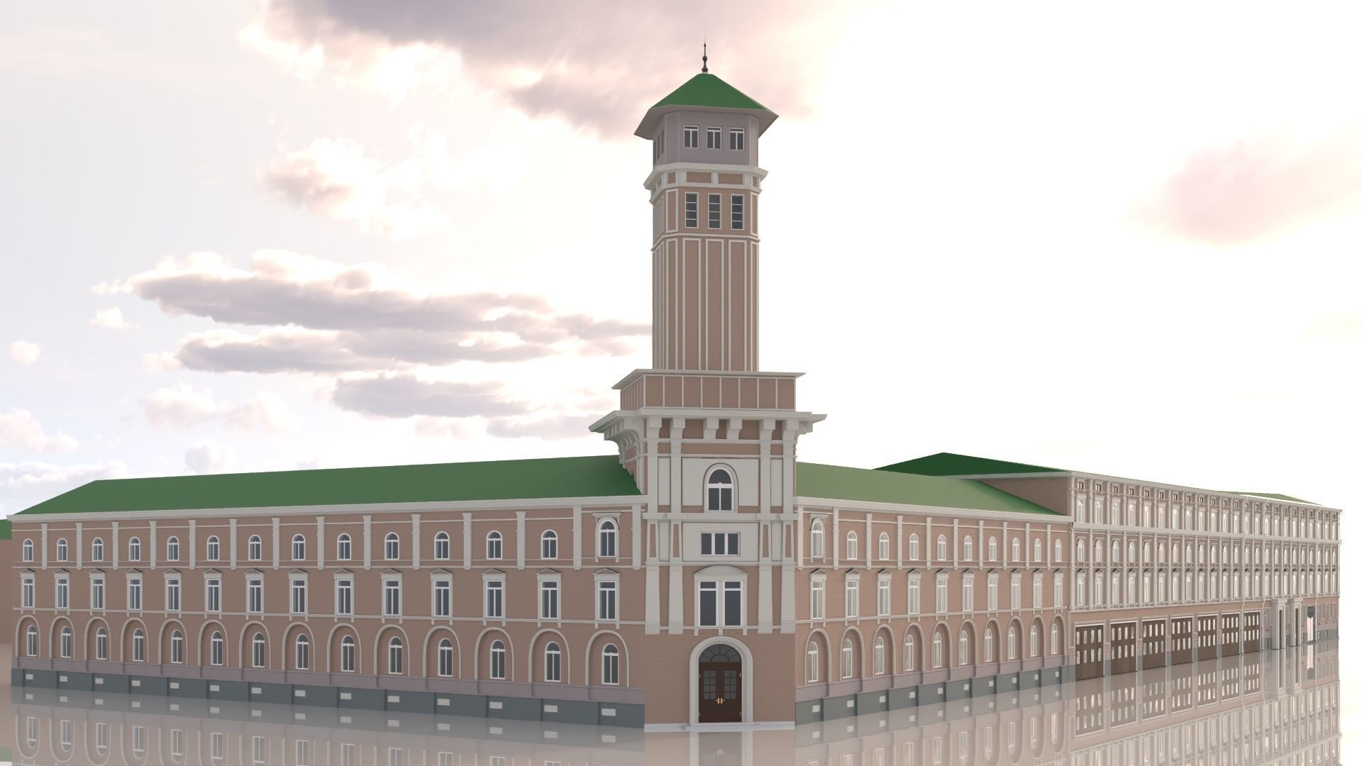 Classic residential building for the European Street 4 3D model_2