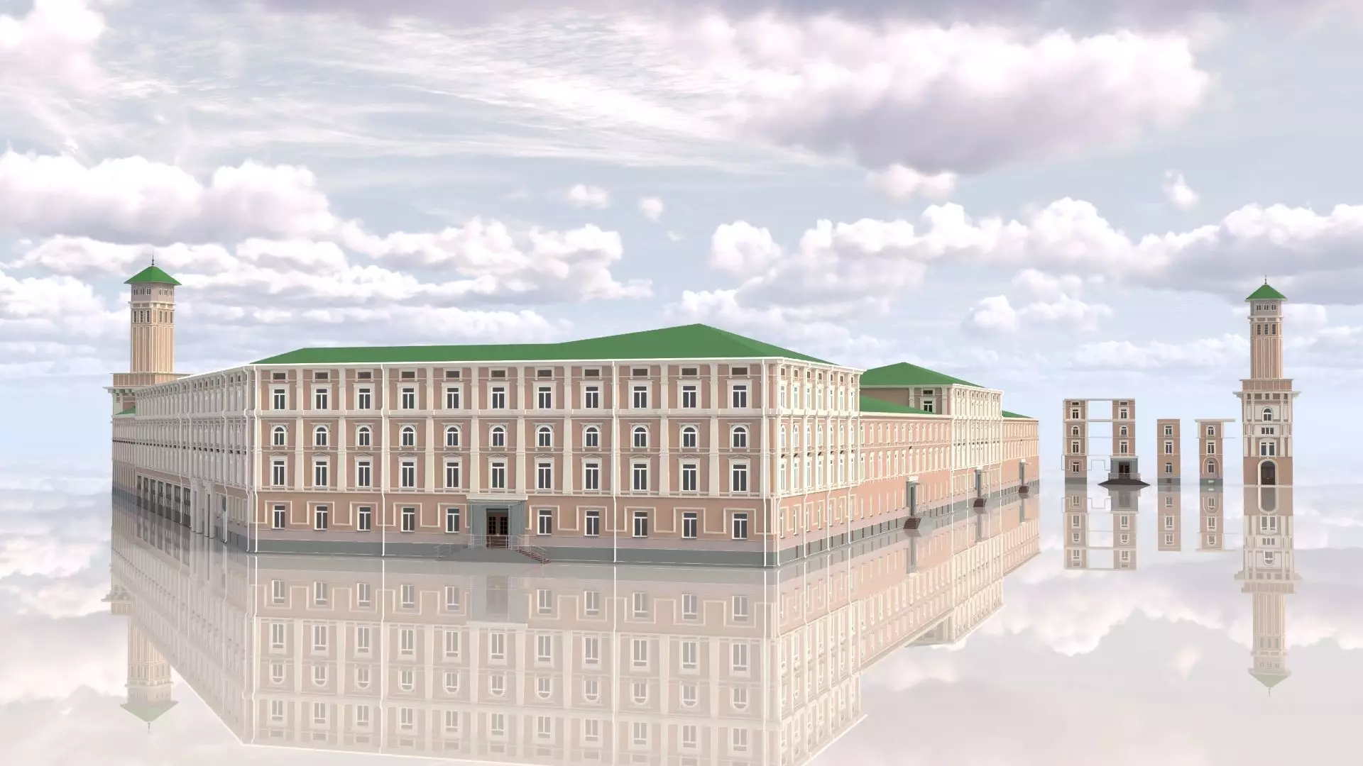 Classic residential building for the European Street 4 3D model_0