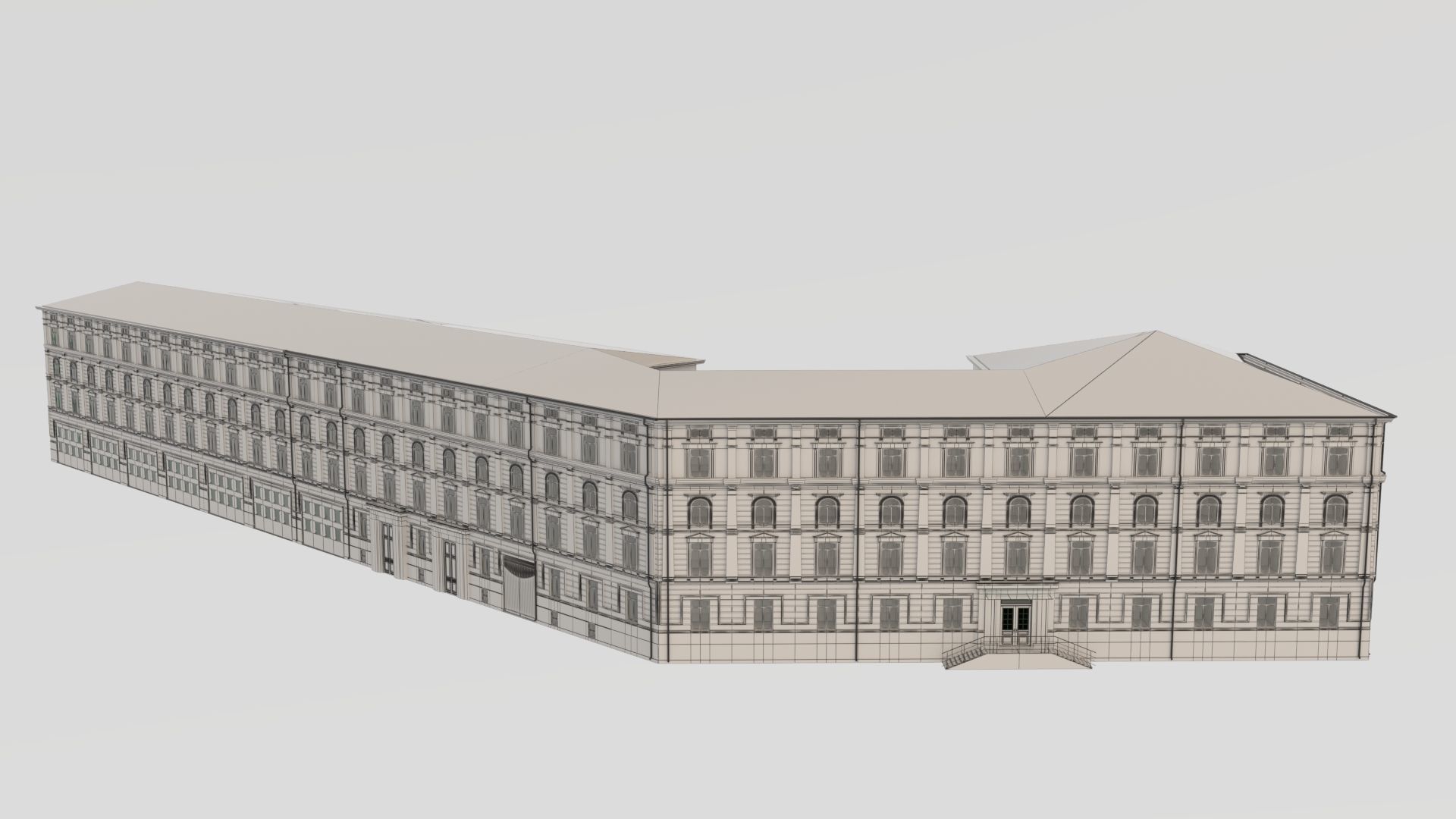 Classic residential building for the European Street 4 3D model_6