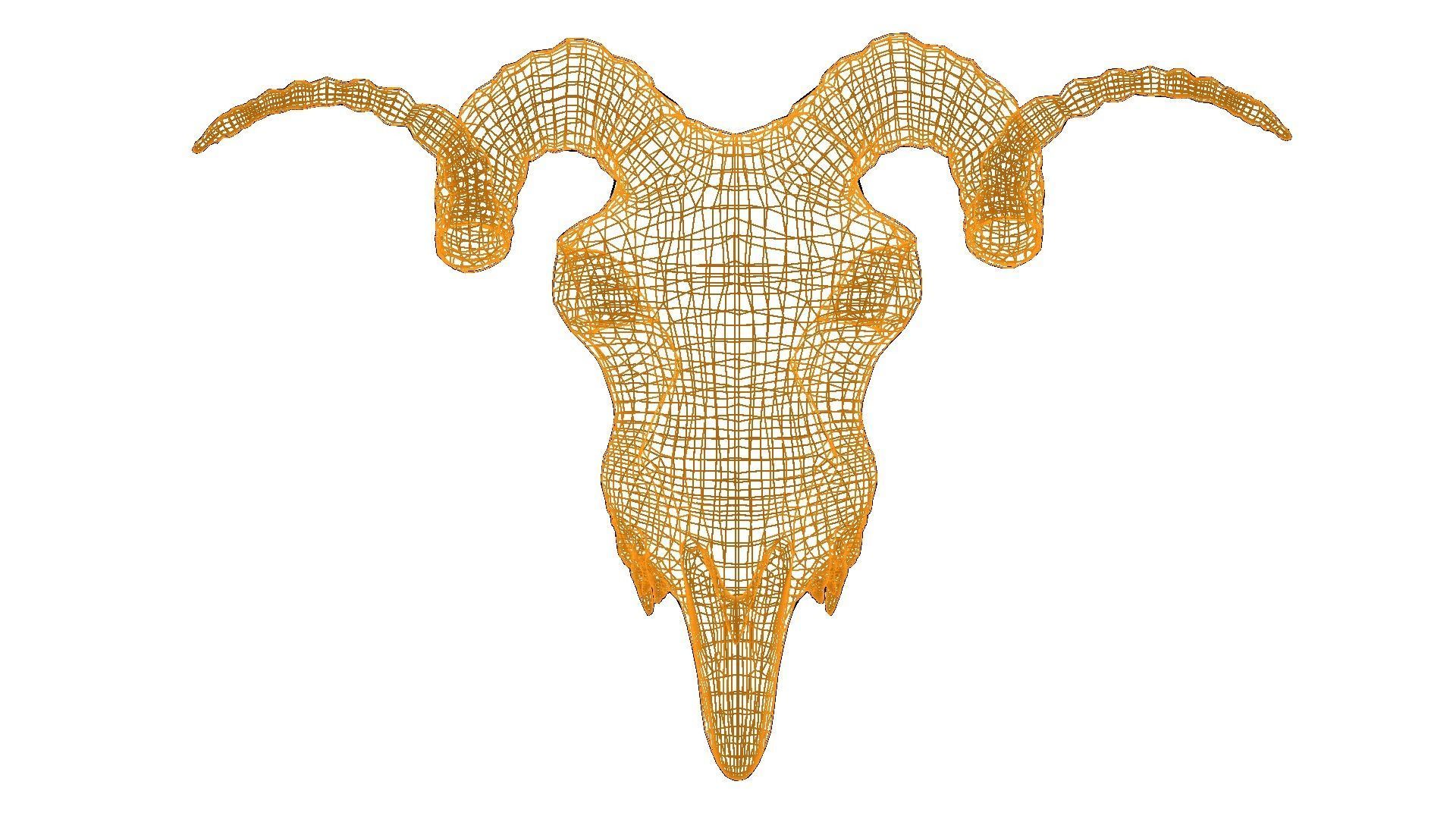 Ram Skull Low-poly 3D model_7
