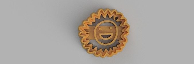 smiling sun COOKIE CUTTER 3D print model