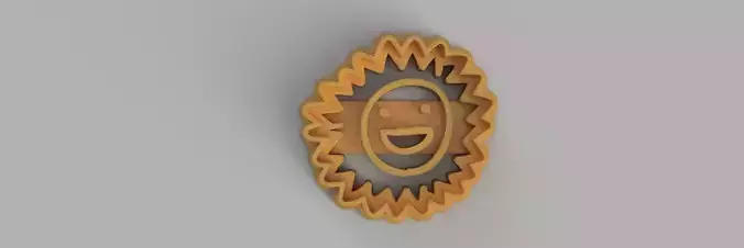 smiling sun COOKIE CUTTER 3D print model