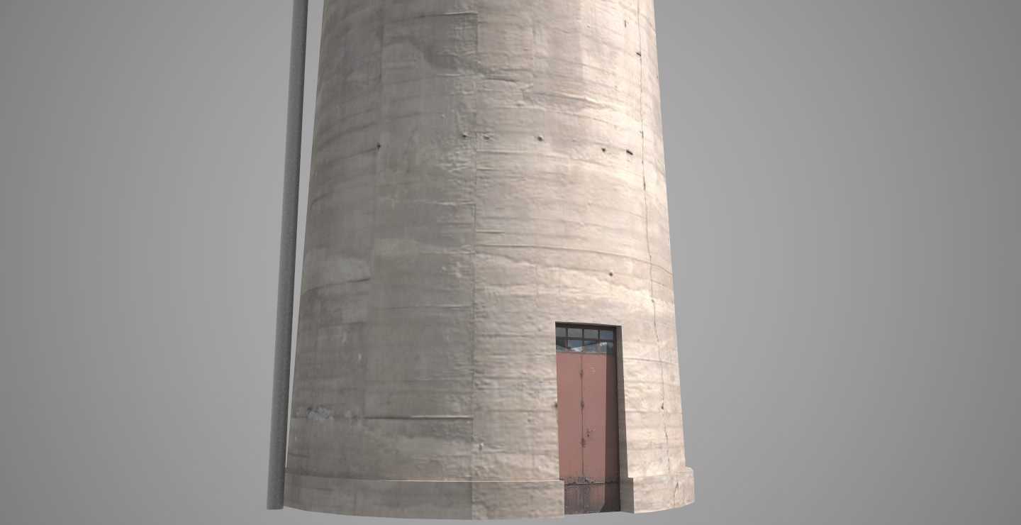 Water Tower Low-poly 3D model_9