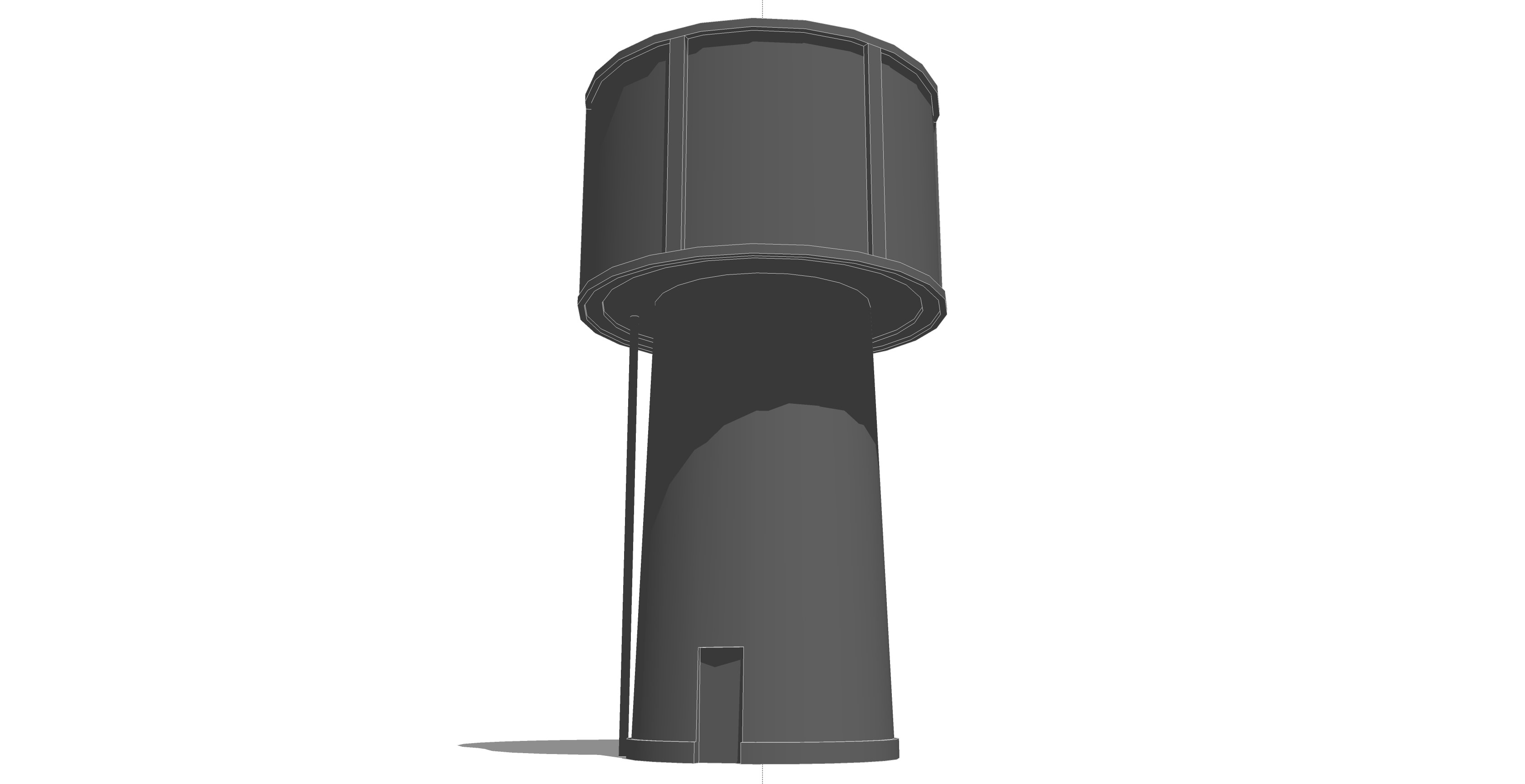 Water Tower Low-poly 3D model_2