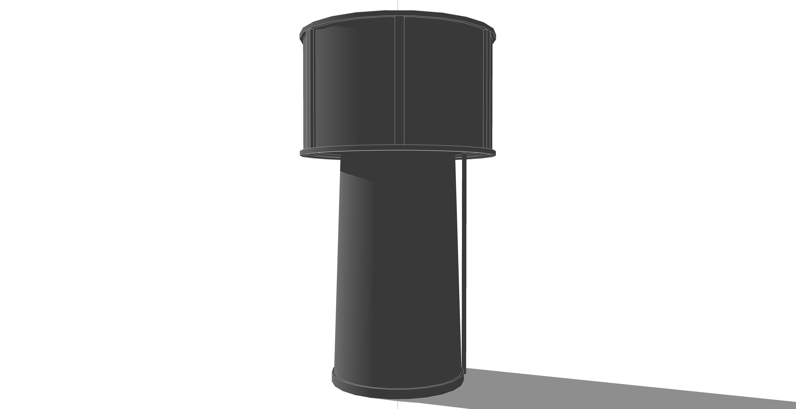 Water Tower Low-poly 3D model_8