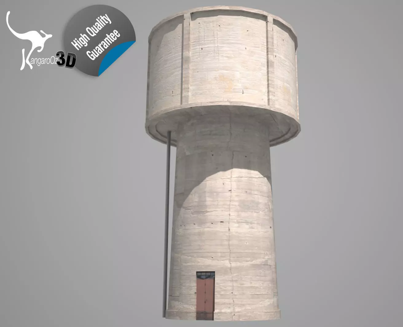 Water Tower Low-poly 3D model_0