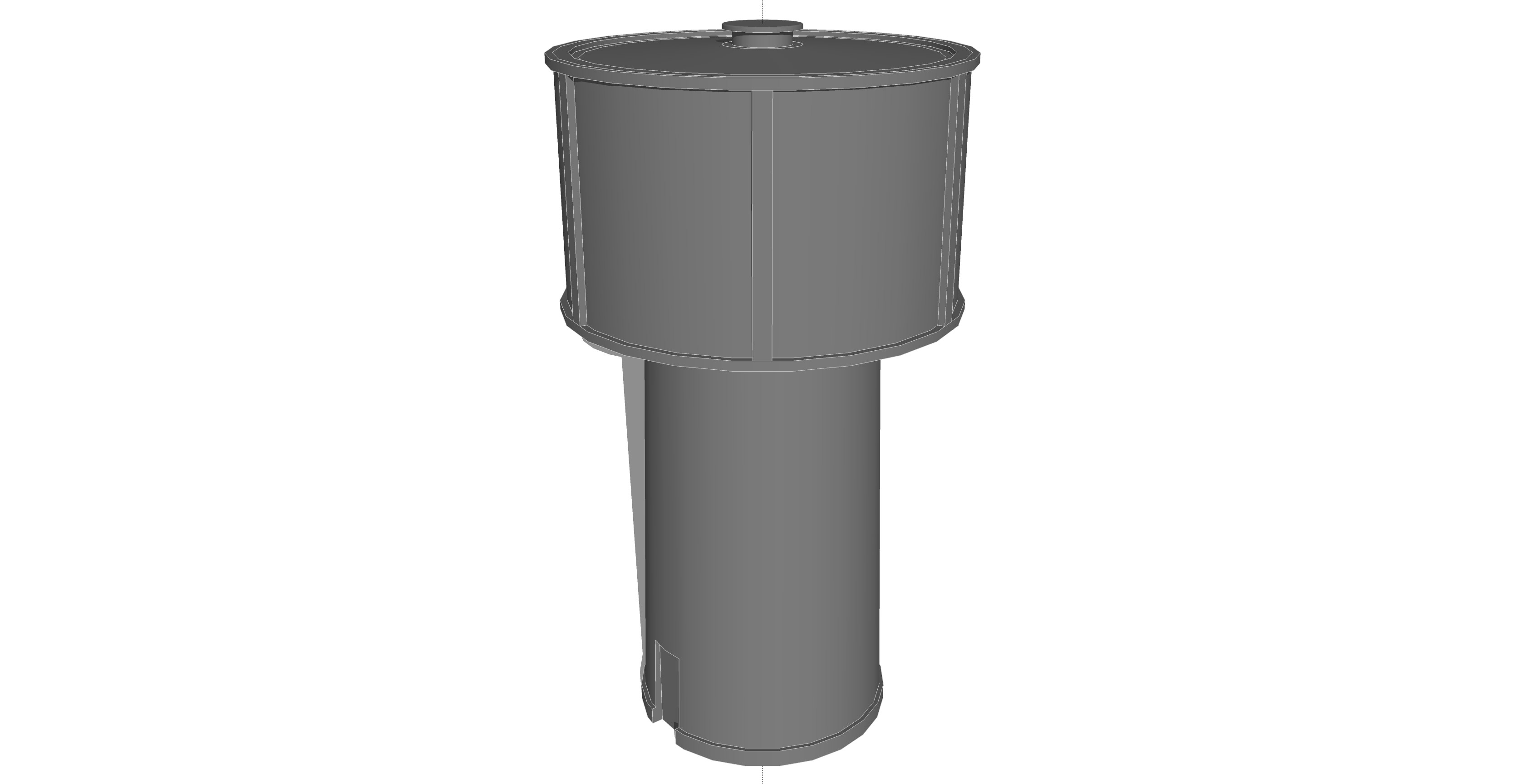 Water Tower Low-poly 3D model_4