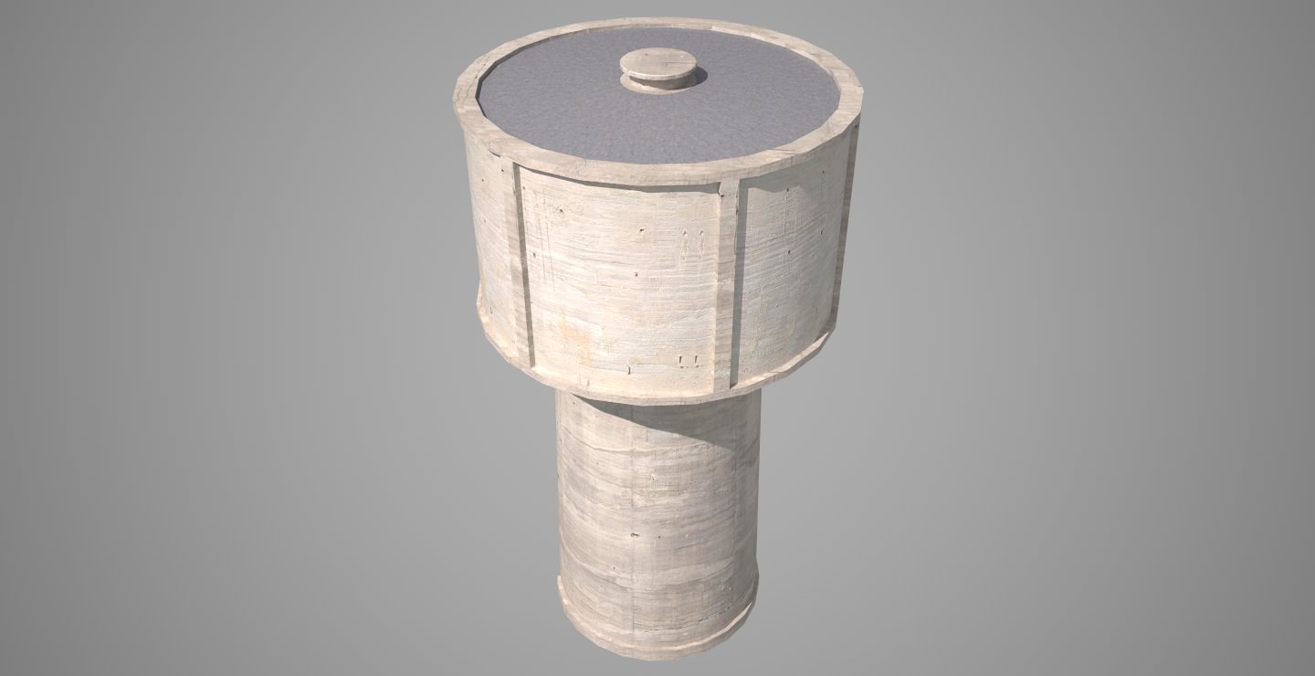 Water Tower Low-poly 3D model_5