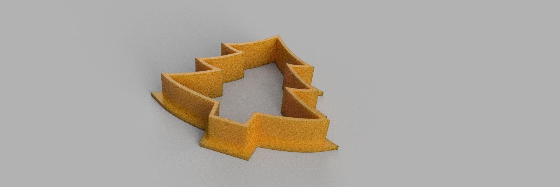 christmas tree COOKIE CUTTER 3D print model_2