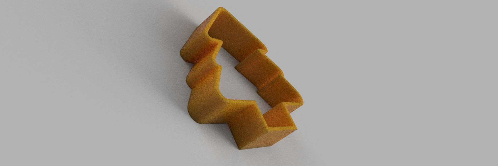 christmas tree COOKIE CUTTER 3D print model_1