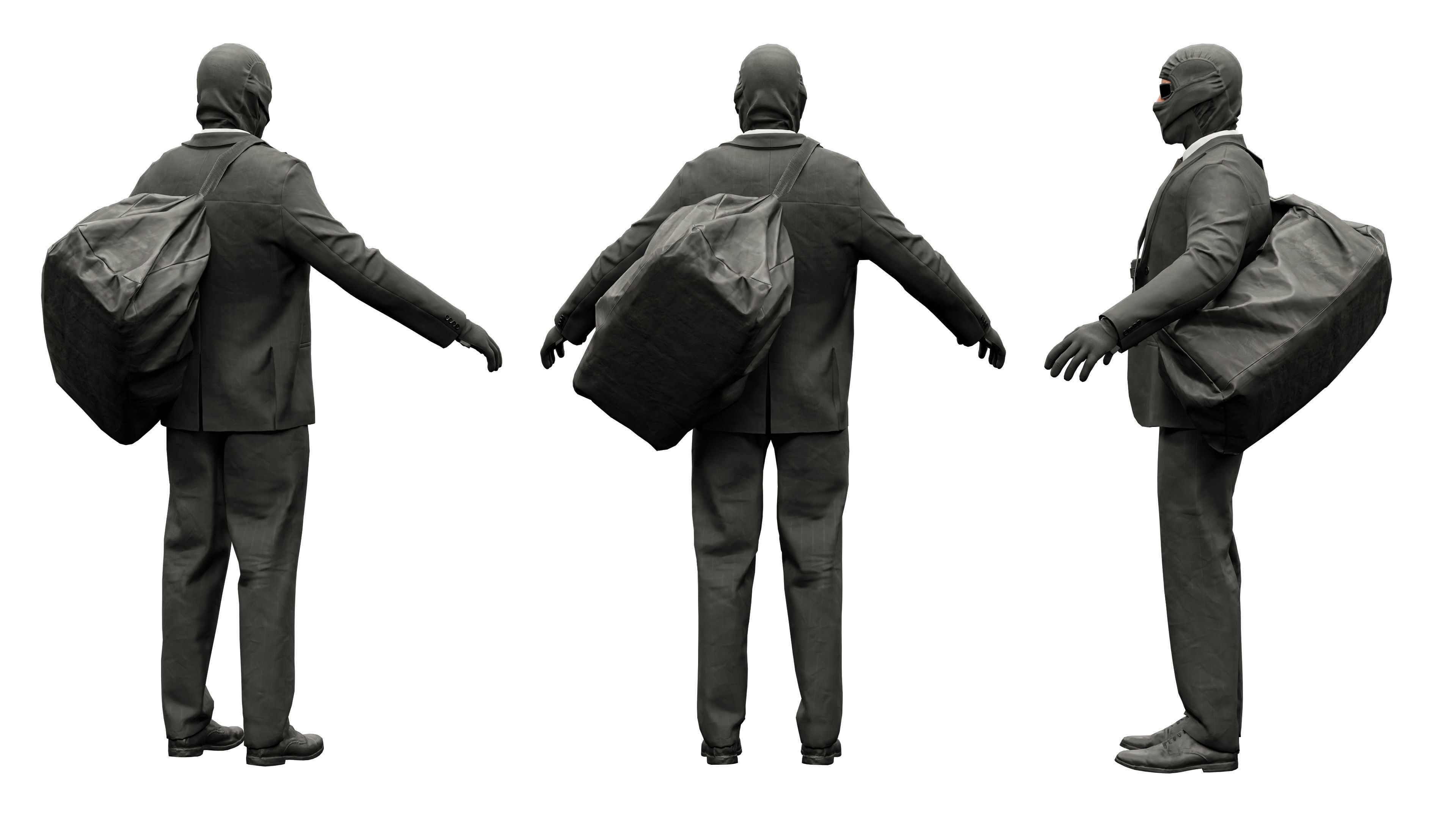 ROBBER CHARACTER RIGGED Low-poly 3D model_3