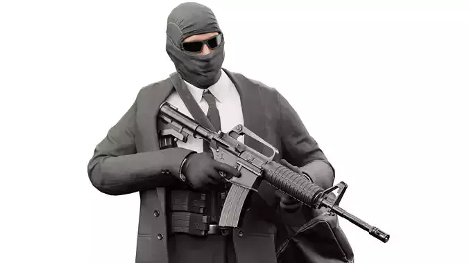 ROBBER CHARACTER RIGGED Low-poly 3D model