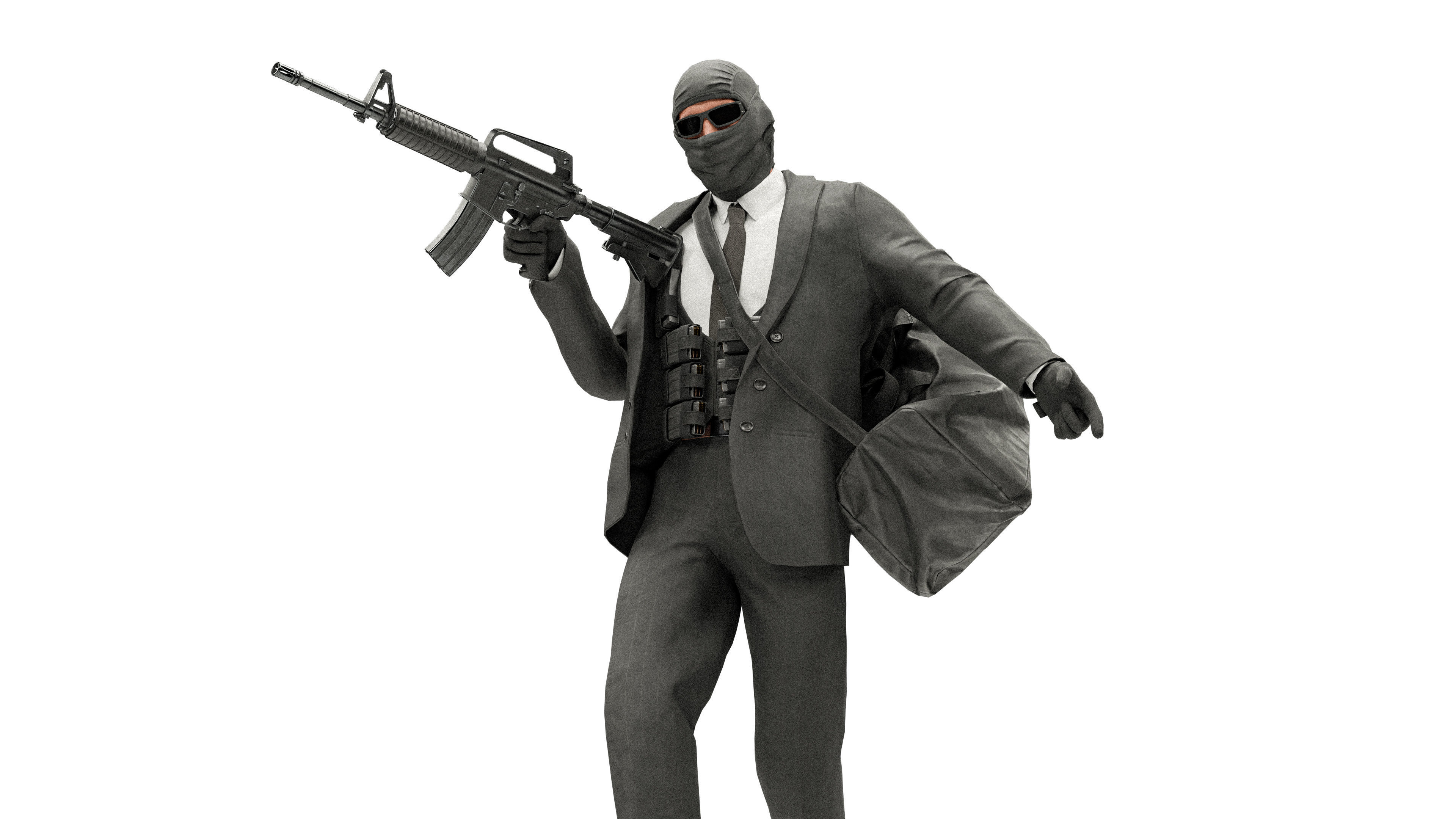 ROBBER CHARACTER RIGGED Low-poly 3D model_10