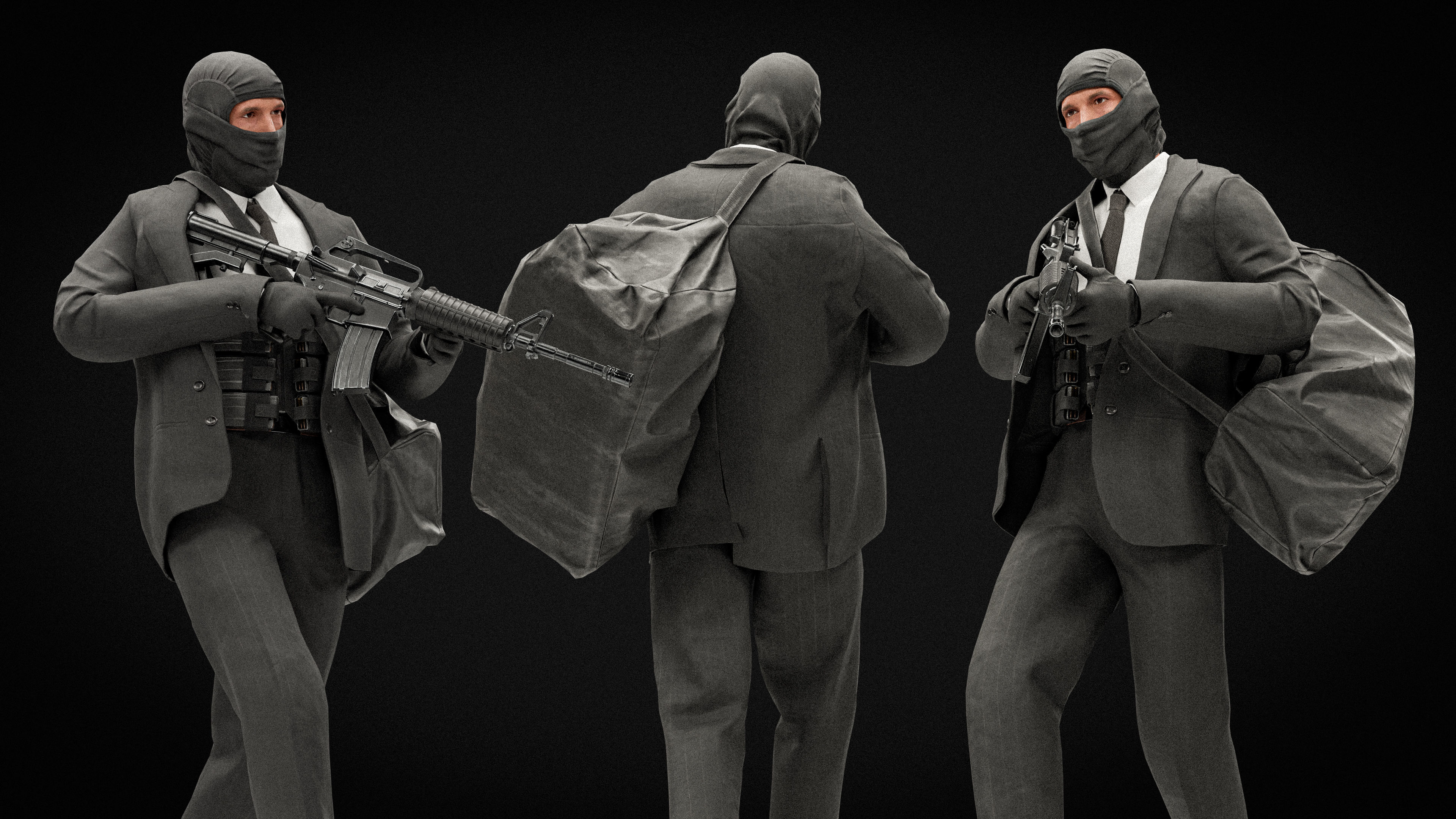 ROBBER CHARACTER RIGGED Low-poly 3D model_6