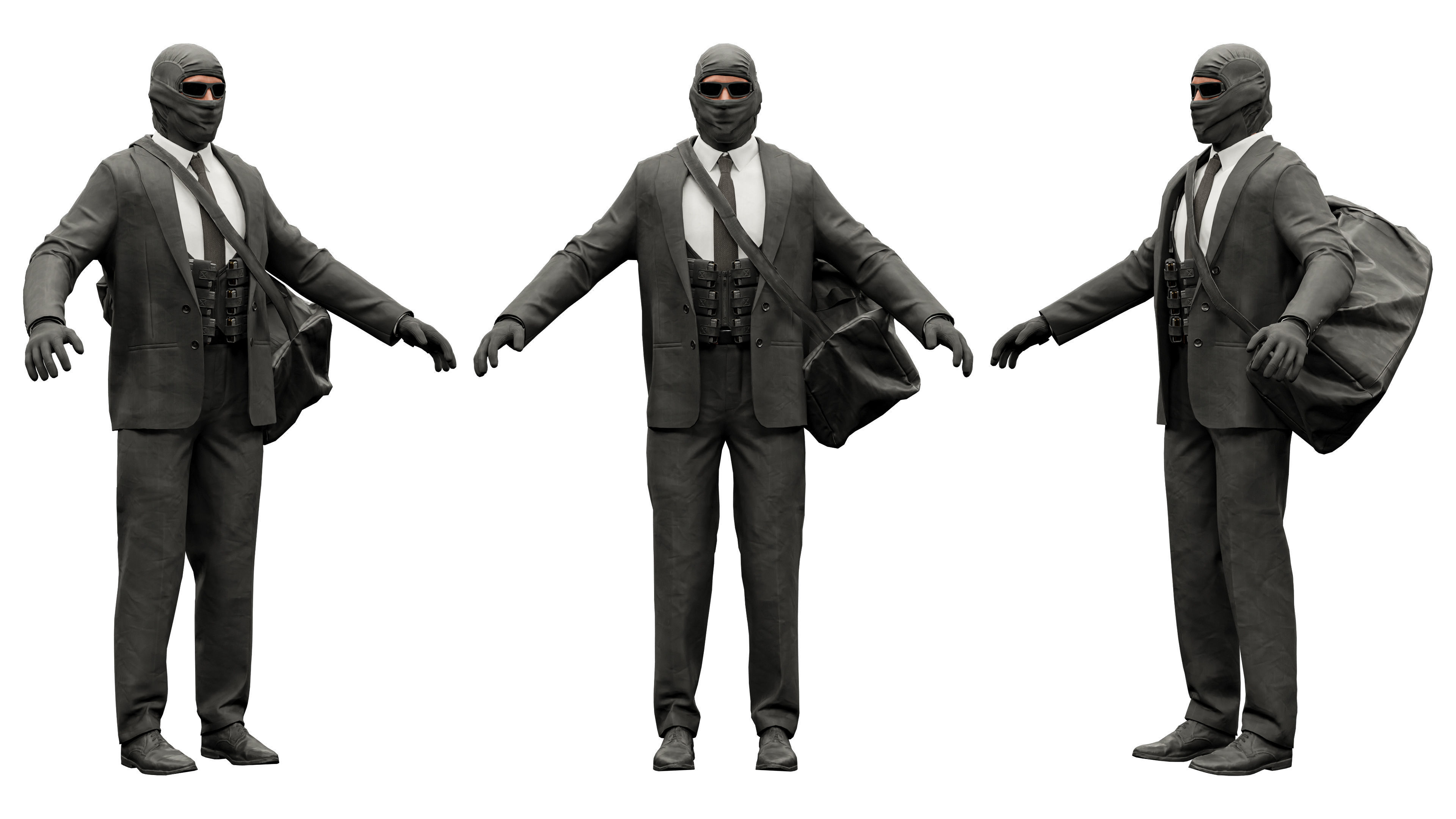 ROBBER CHARACTER RIGGED Low-poly 3D model_1