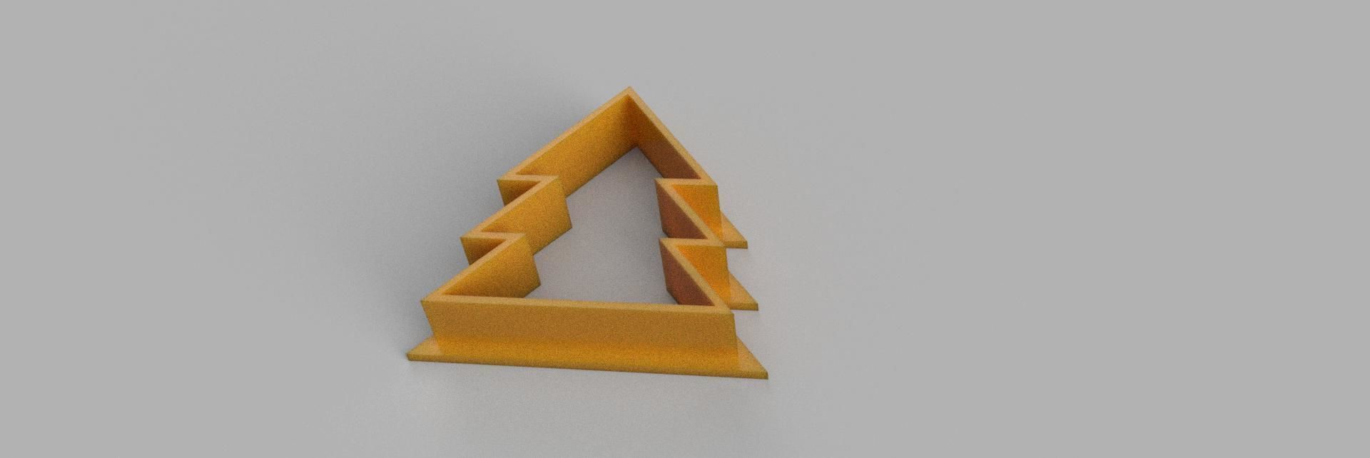 christmas tree COOKIE CUTTER 3D print model_2