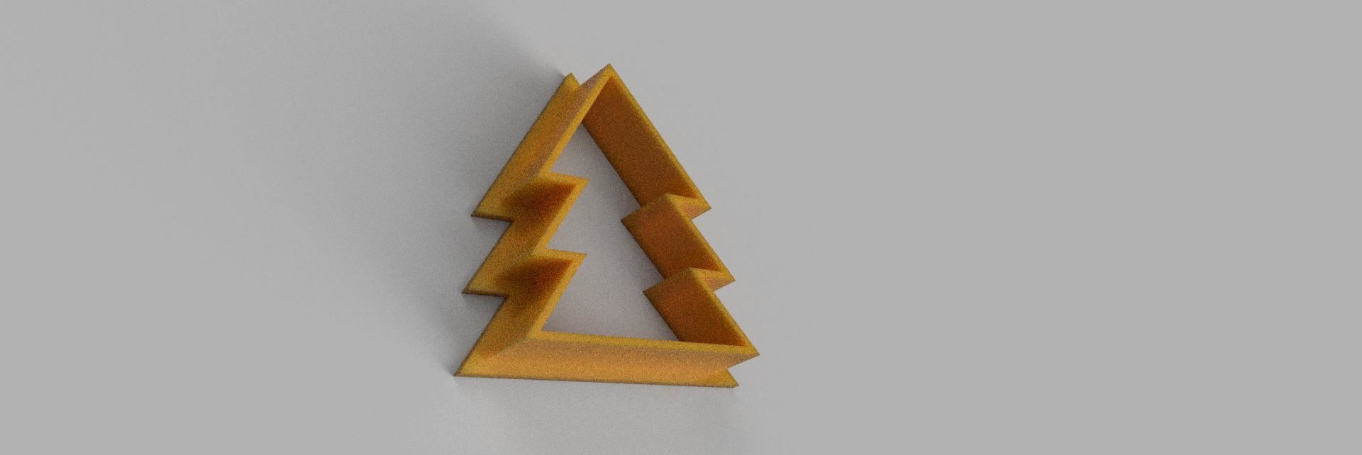 christmas tree COOKIE CUTTER 3D print model_1