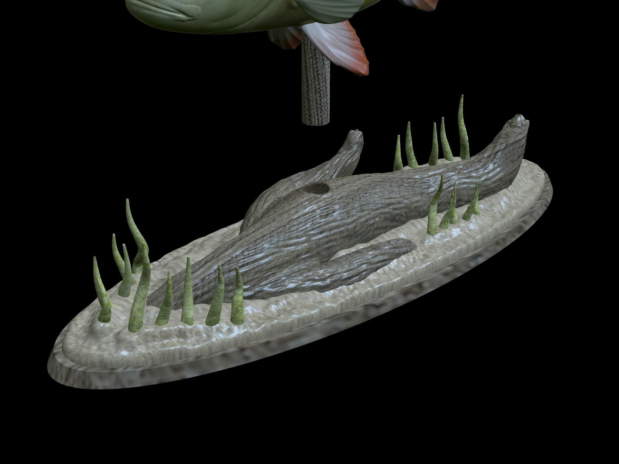 BIG PERCH UNDERWATER STATUE DETAILED TEXTURE FOR 3D PRINTING 3D print model_14