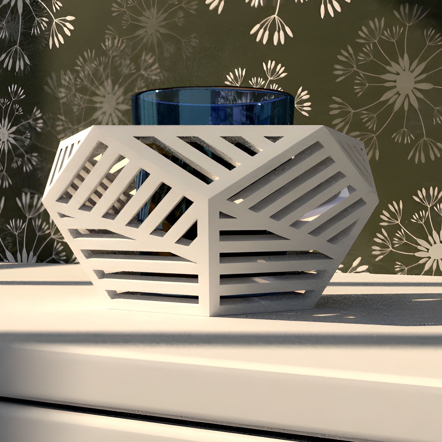 Portavelas y caja de almacenamiento poligonal archivo stl 3D print model_1