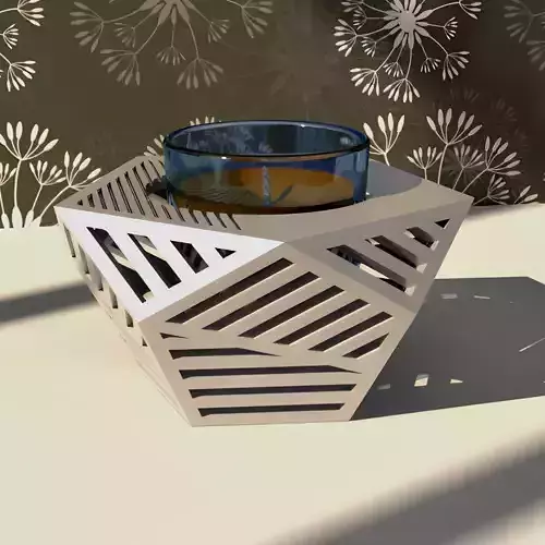 Portavelas y caja de almacenamiento poligonal archivo stl 3D print model