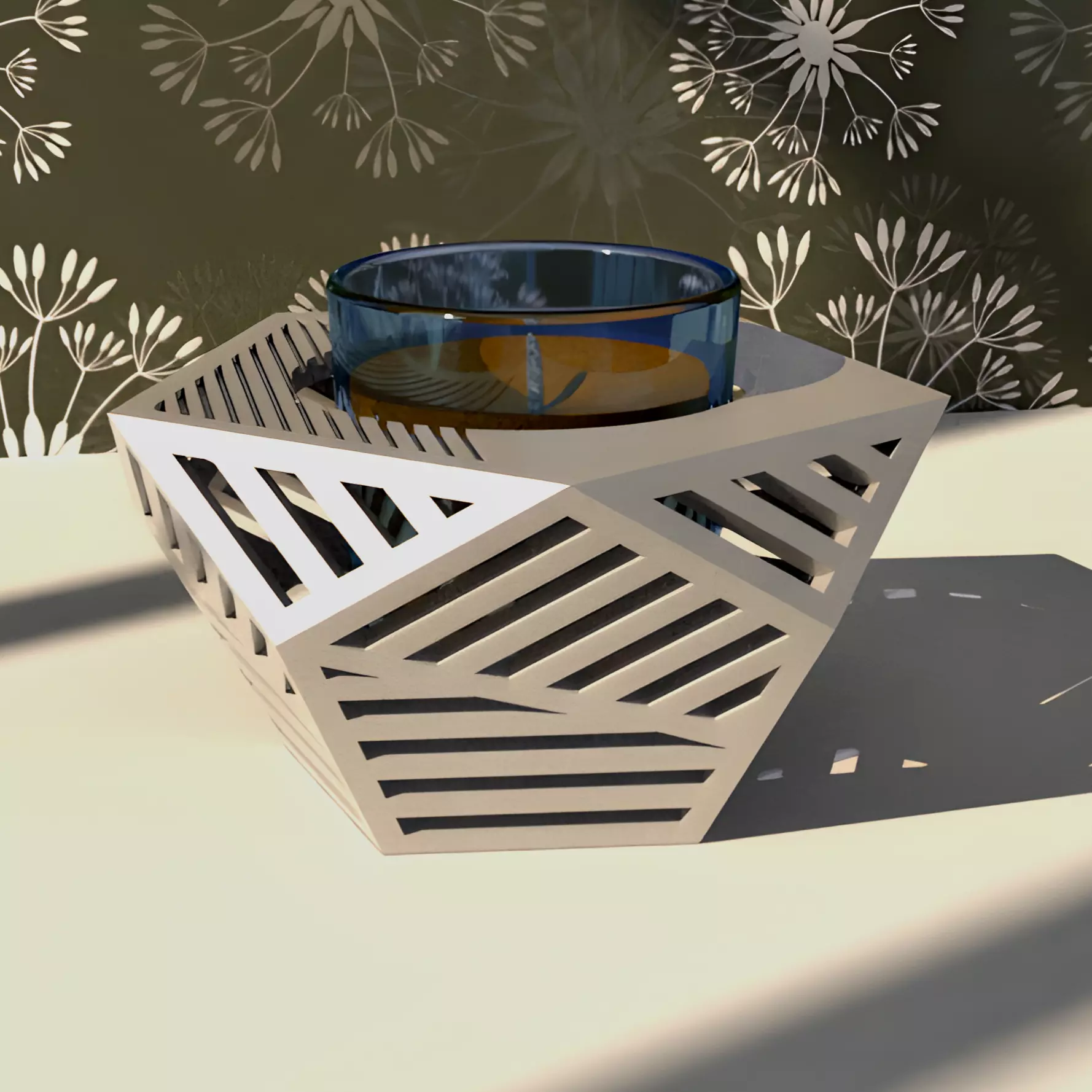 Portavelas y caja de almacenamiento poligonal archivo stl 3D print model_0