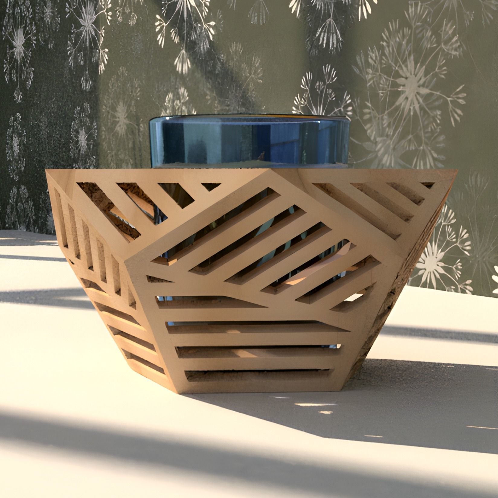 Portavelas y caja de almacenamiento poligonal archivo stl 3D print model_2