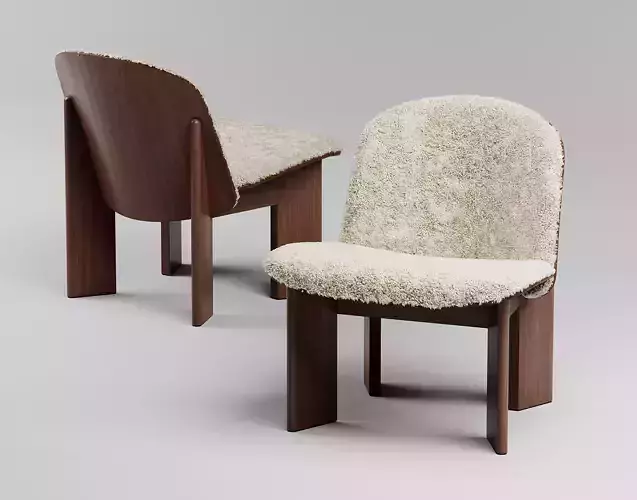 HAY Design Chisel Lounge Chair Wooden Collection 10 variants 3D model