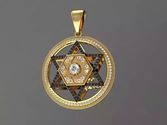 Star of David Pendant  P 0006 3D print model