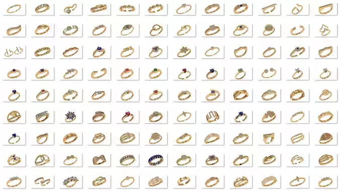 221 Creative Diamond Rings 3dm models Pack
