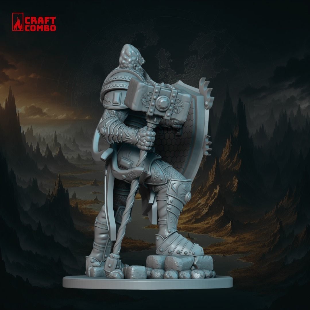 Goliath-Stone Giant  Paladin - miniature - Solomon Hammerhand 3D print model_2