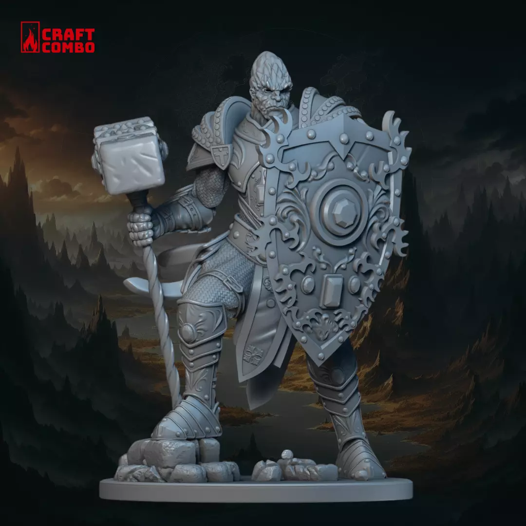 Goliath-Stone Giant  Paladin - miniature - Solomon Hammerhand 3D print model_0
