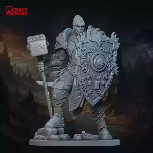 Goliath-Stone Giant  Paladin - miniature - Solomon Hammerhand 3D print model