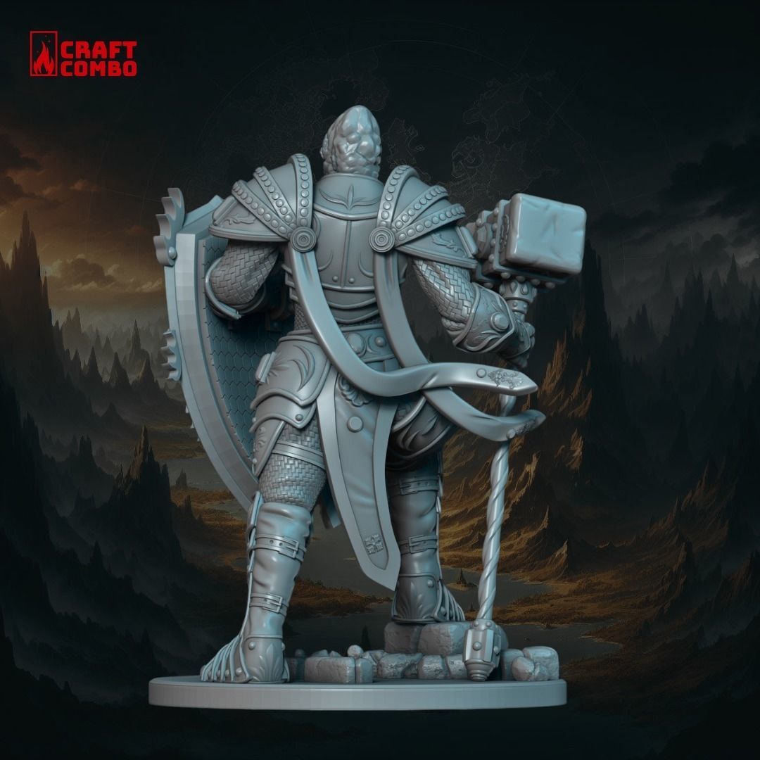 Goliath-Stone Giant  Paladin - miniature - Solomon Hammerhand 3D print model_1