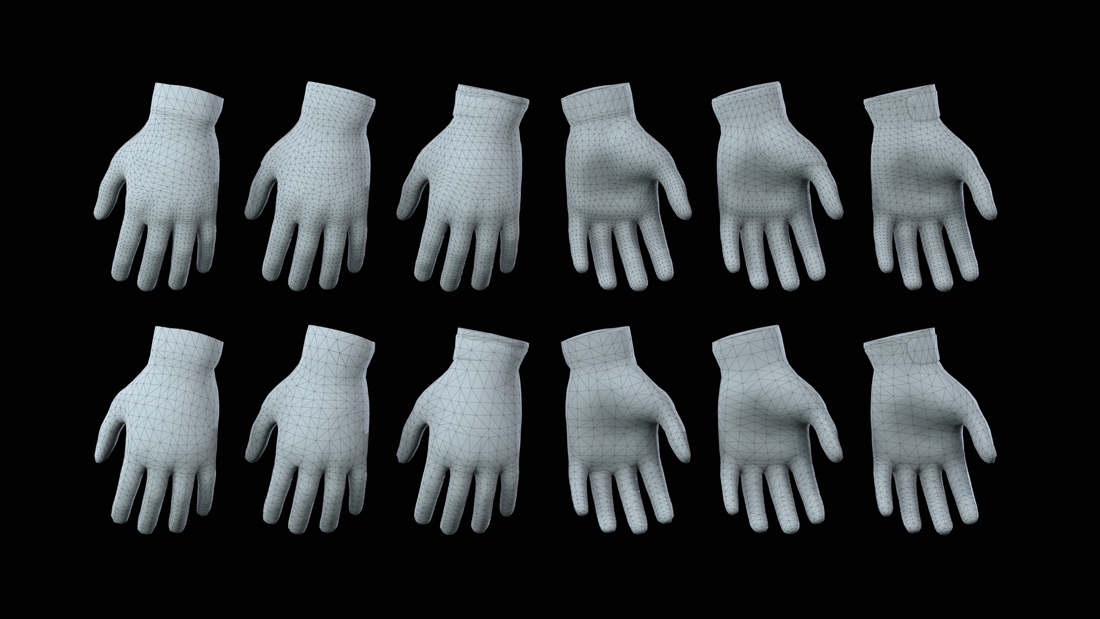 Sci-Fi Gloves Low-poly 3D model_3