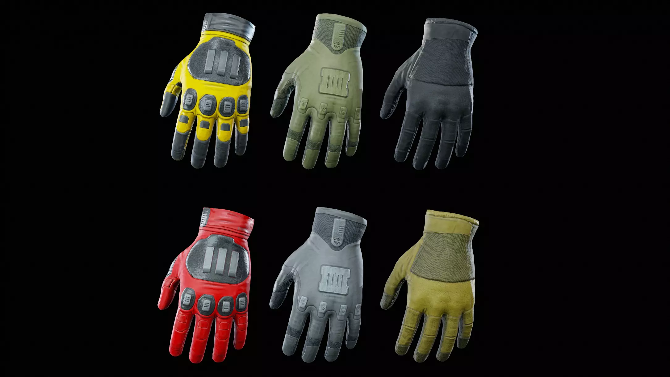 Sci-Fi Gloves Low-poly 3D model_0