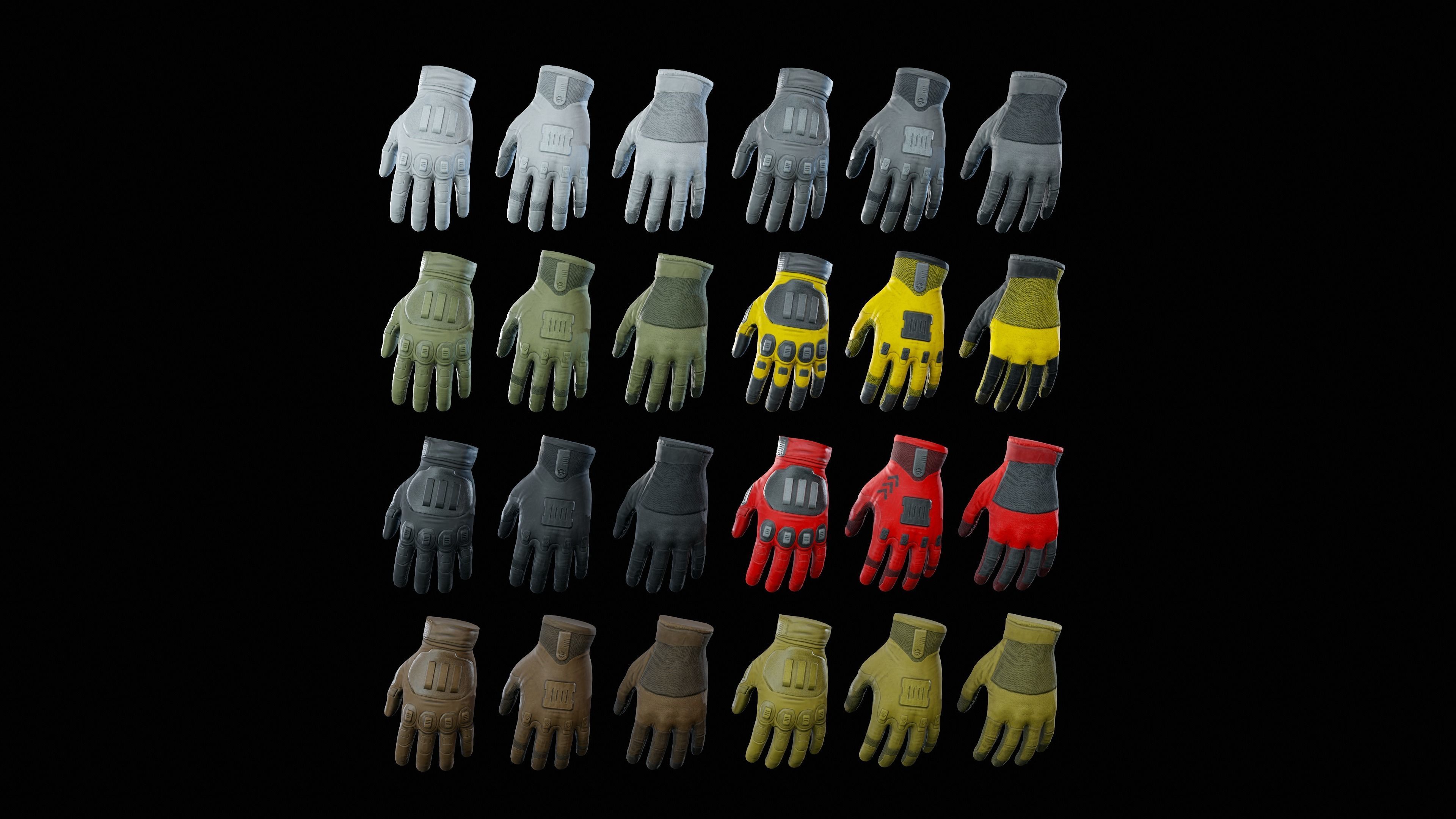 Sci-Fi Gloves Low-poly 3D model_2