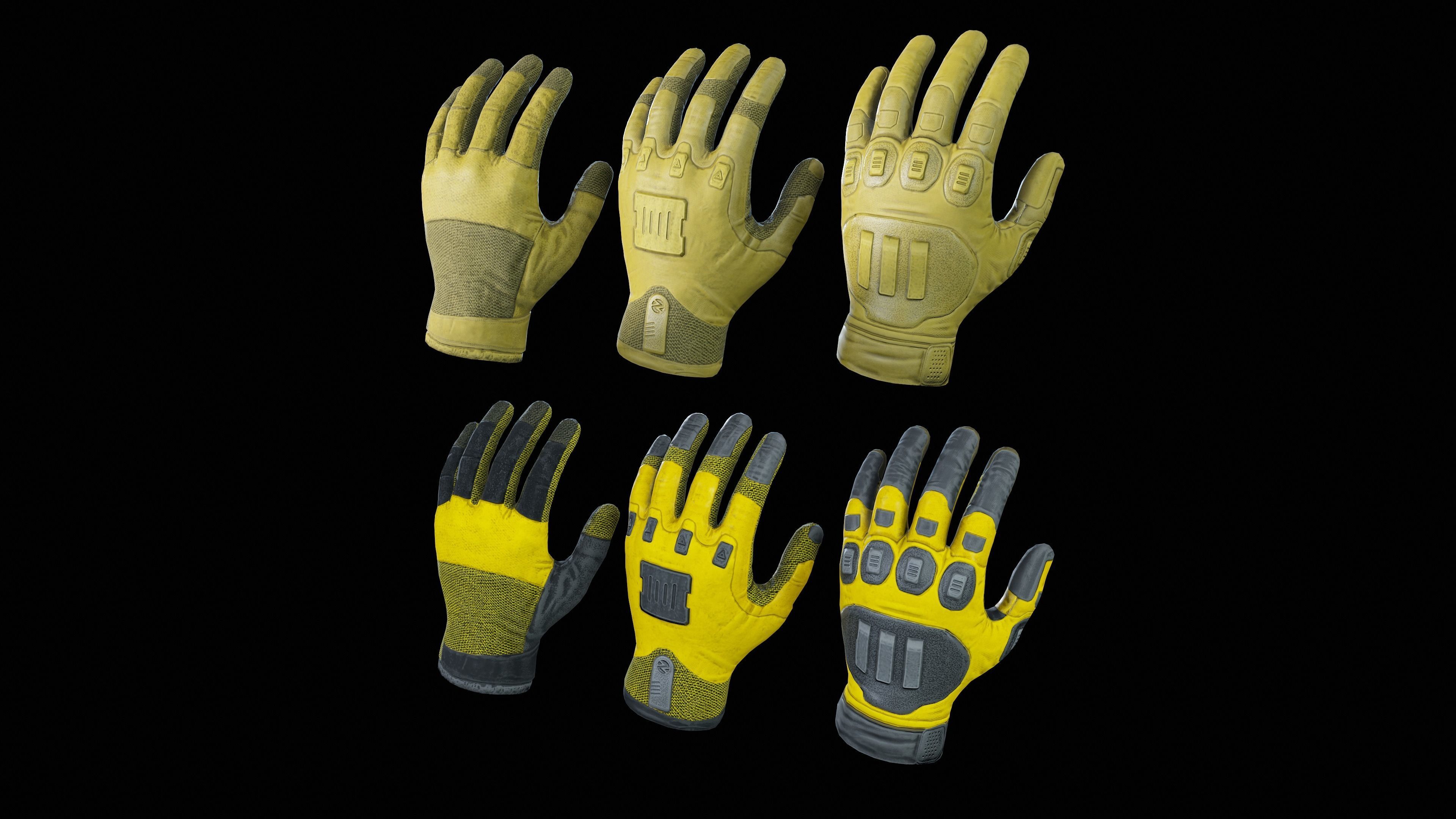 Sci-Fi Gloves Low-poly 3D model_11