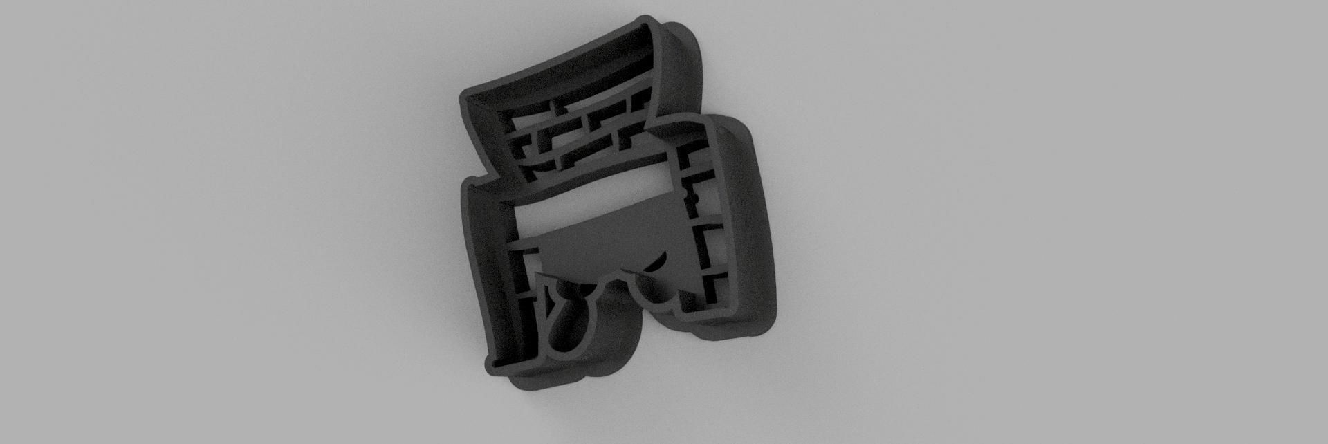 santa claus trapped inside chimney COOKIE CUTTER 3D print model_2