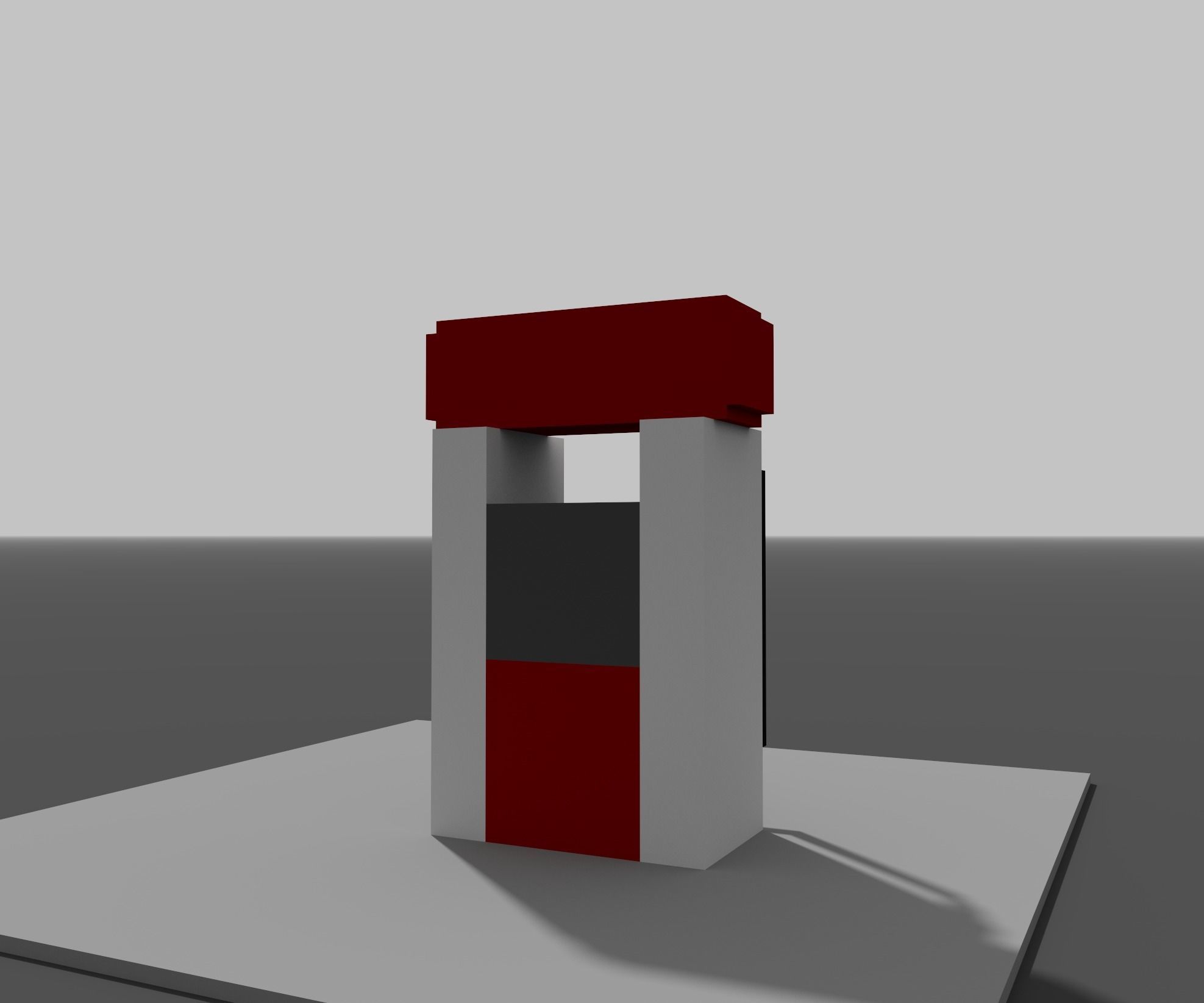 Voxel Gas Station  Low-poly 3D model_2