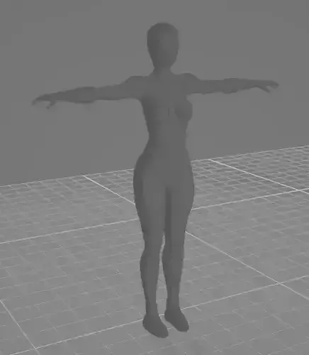 High Poly Blank Woman Base Model