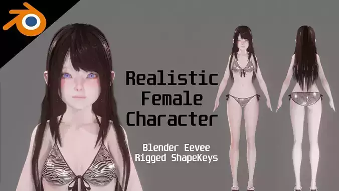 Bikini Model - Realistic Female Character - Blender Eevee 