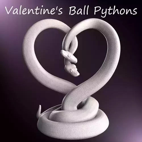 Valentines Day Ball Python Heart 3D Print Model 3D print model