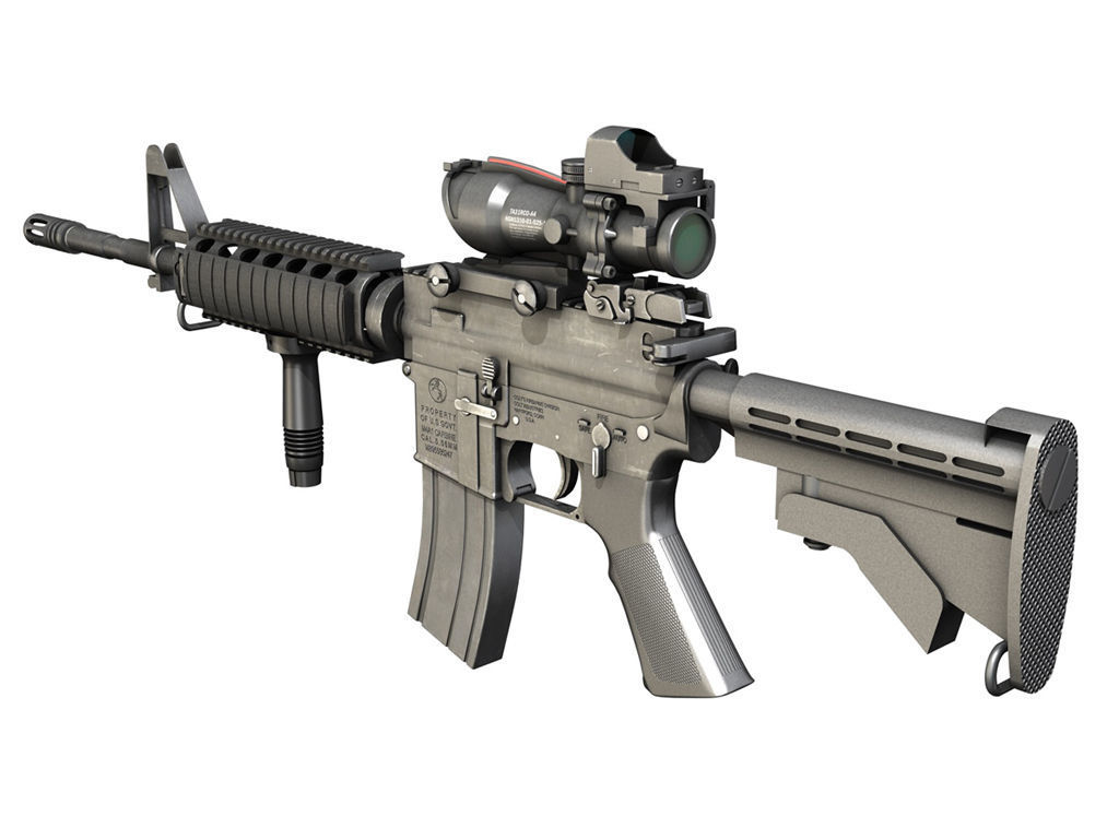 Colt M4A1 Sopmod ACOG 3D model_2