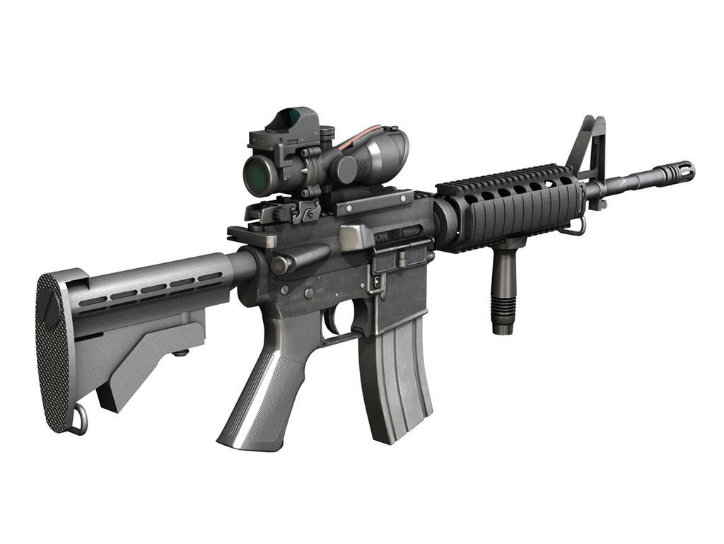 Colt M4A1 Sopmod ACOG 3D model_4